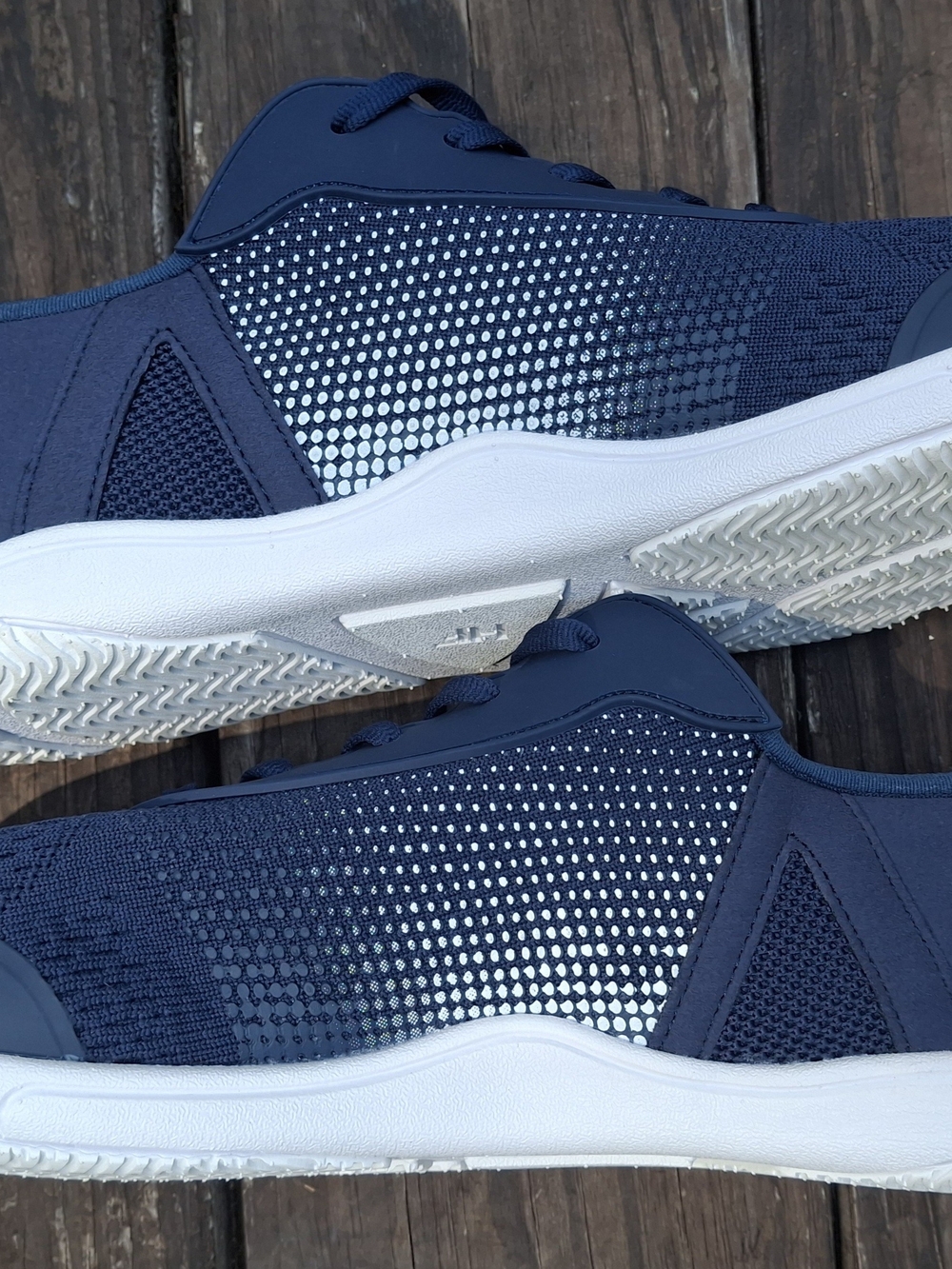 HF Navy Stride Knit Sneakers - Picture 2 of 14